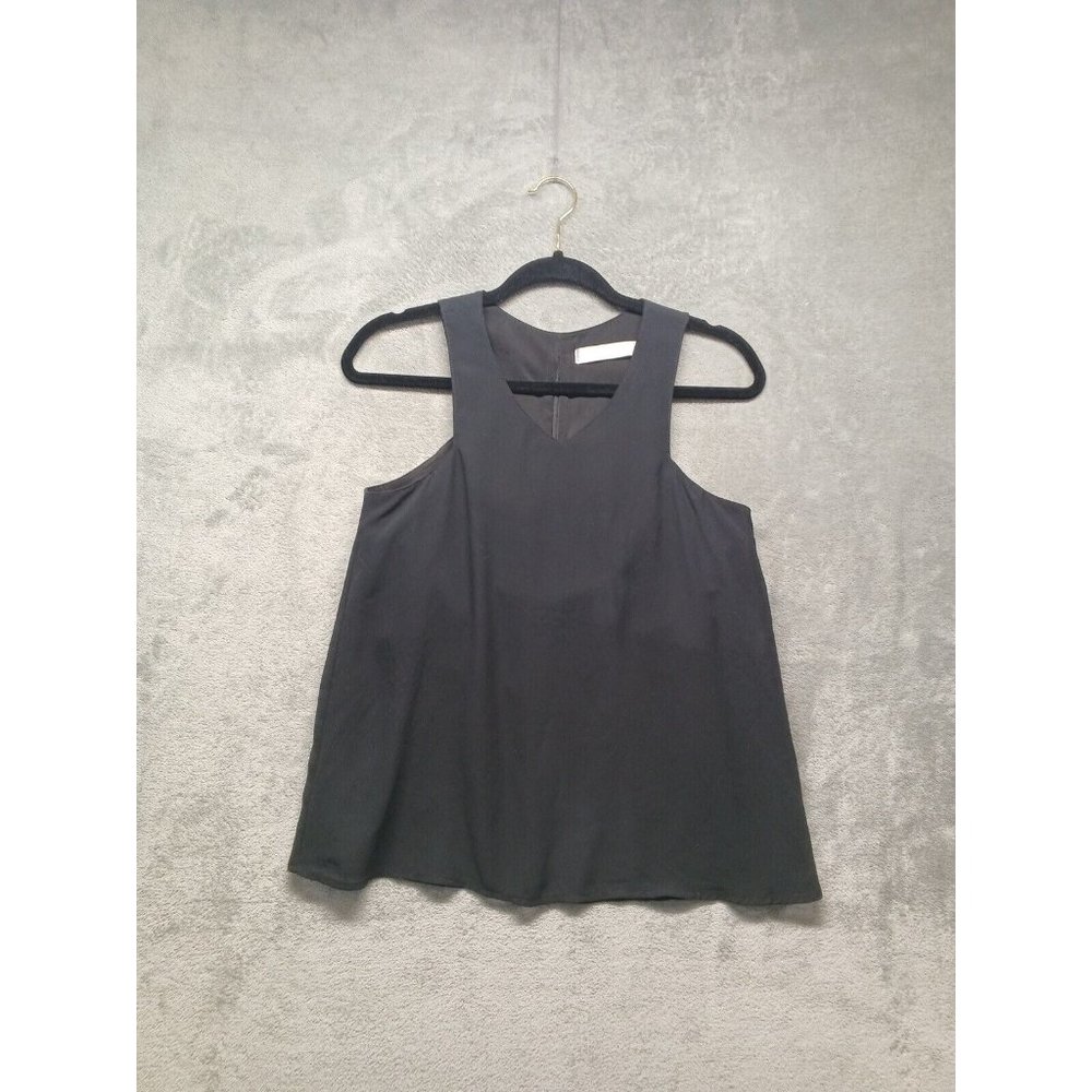 MINTY MEETS MUNT Women Sleeveless Top Solid Black Zip Close SMALL